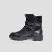 Bottines fourrées avec boucles en cuir noir fille