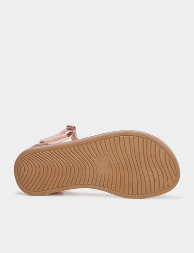 Sandales métallisées perforations rose fille
