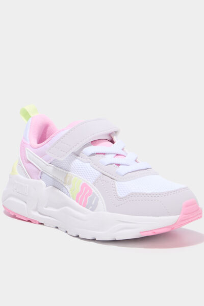 Baskets running &agrave; scratchs Puma Trinity rose clair fille