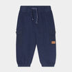 Pantalon battle taille élastiquée coton bleu marine bébé garçon