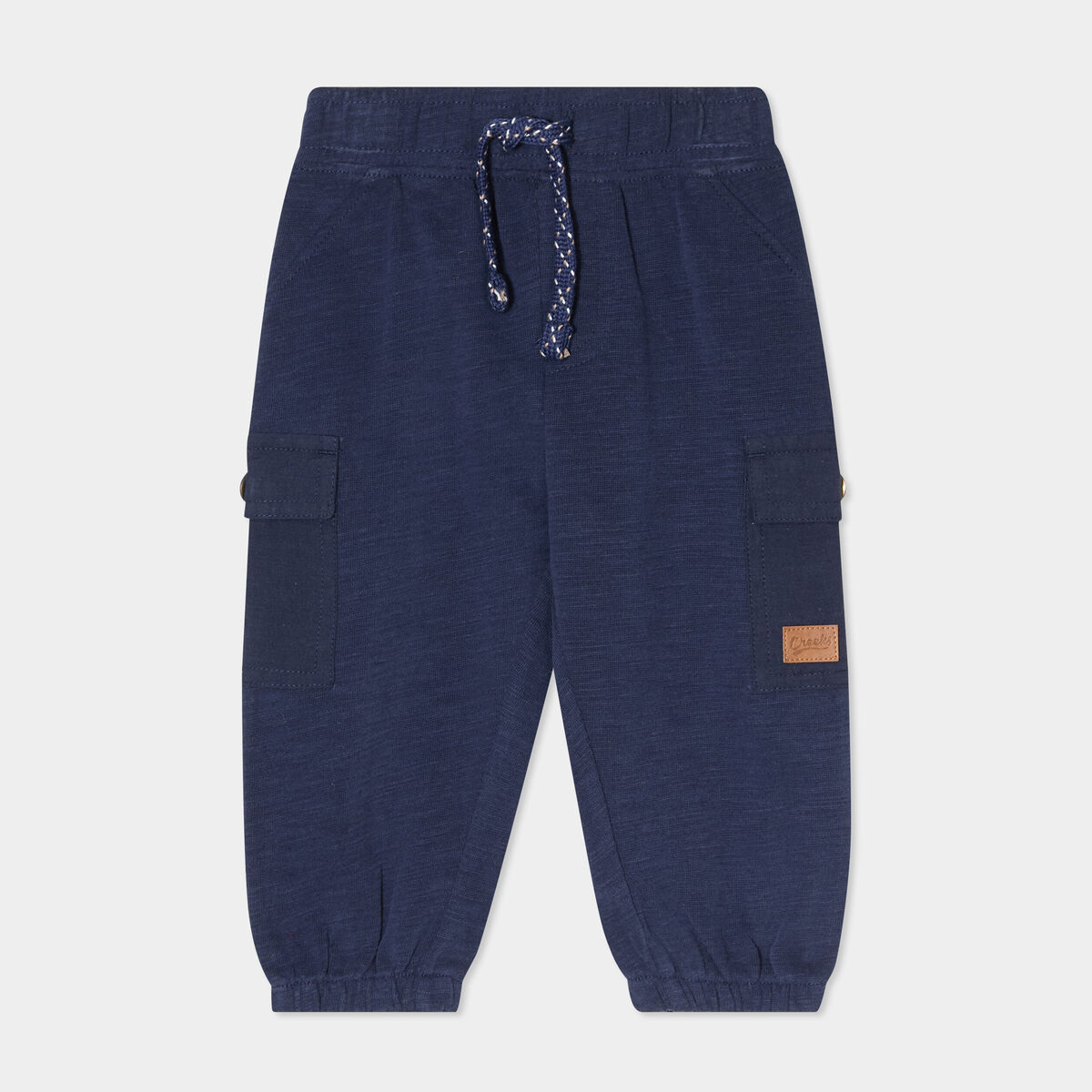 Pantalon battle taille élastiquée coton bleu marine bébé garçon