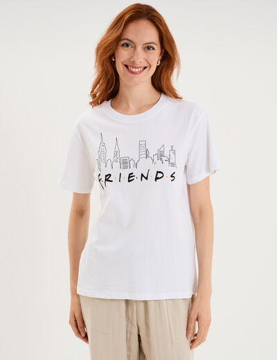 T-shirt manches courtes coton Friends blanc femme