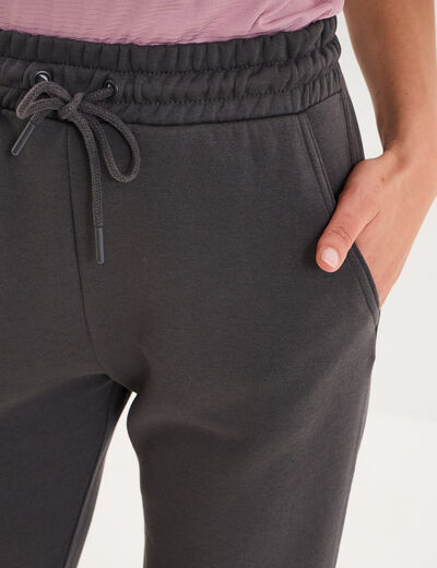 Pantalon de jogging molletonn&eacute; gris fonc&eacute; femme