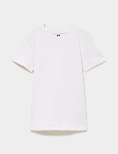 T-shirt manches courtes blanc gar&ccedil;on