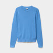 Pull en maille textur&eacute;e col rond bleu homme