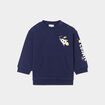 Sweat épaule boutonnée avec poche bleu marine bébé garçon