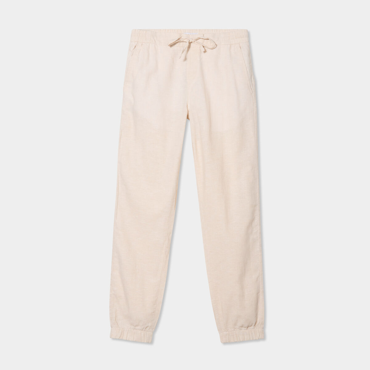 Pantalon de jogging en lin mélangé gris clair homme
