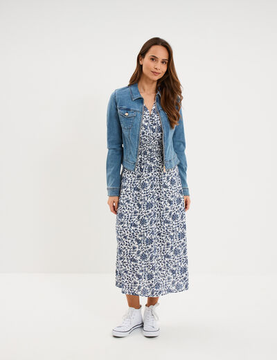 Veste en jean zipp&eacute;e stretch denim triple stone femme