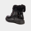 Bottines vernies bords fourrés noir fille
