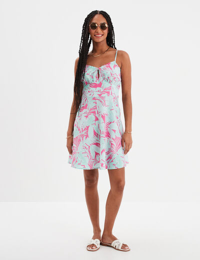 Robe courte à bretelles Creeks rose fushia femme