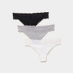 Lot 3 tangas coton majoritaire gris femme