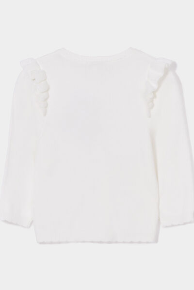 Gilet volants et bord festonné Kimbaloo blanc bébé fille