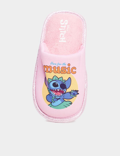 Chaussons mules Stitch rose fille