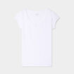 T-shirt col V ajust&eacute; manches courtes blanc femme