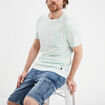 T-shirt col rond manches courtes Liberto vert pastel homme