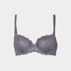 Soutien-gorge emboîtant paddé dentelle bleu gris femme