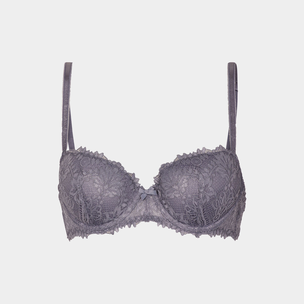 Soutien-gorge emboîtant paddé dentelle bleu gris femme