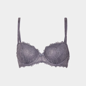 Soutien-gorge emboîtant paddé dentelle bleu gris femme