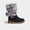 Bottes avec pompons noir fille