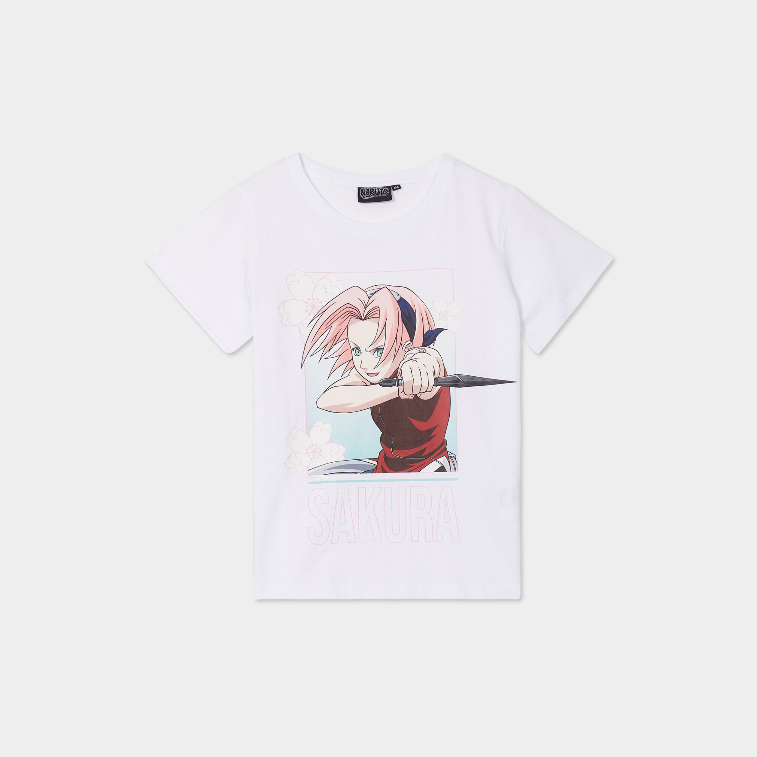 T-shirt manches courtes Naruto Sakura blanc fille