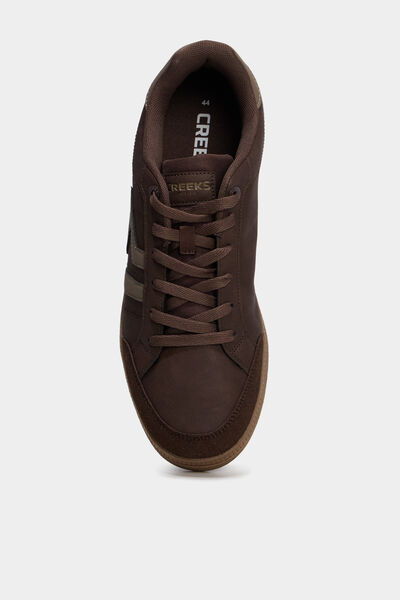 Baskets &agrave; lacets marron homme