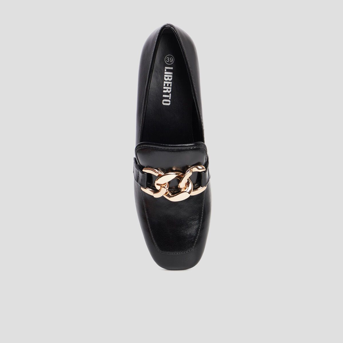 Loafers à talons détails chaînes Liberto noir femme