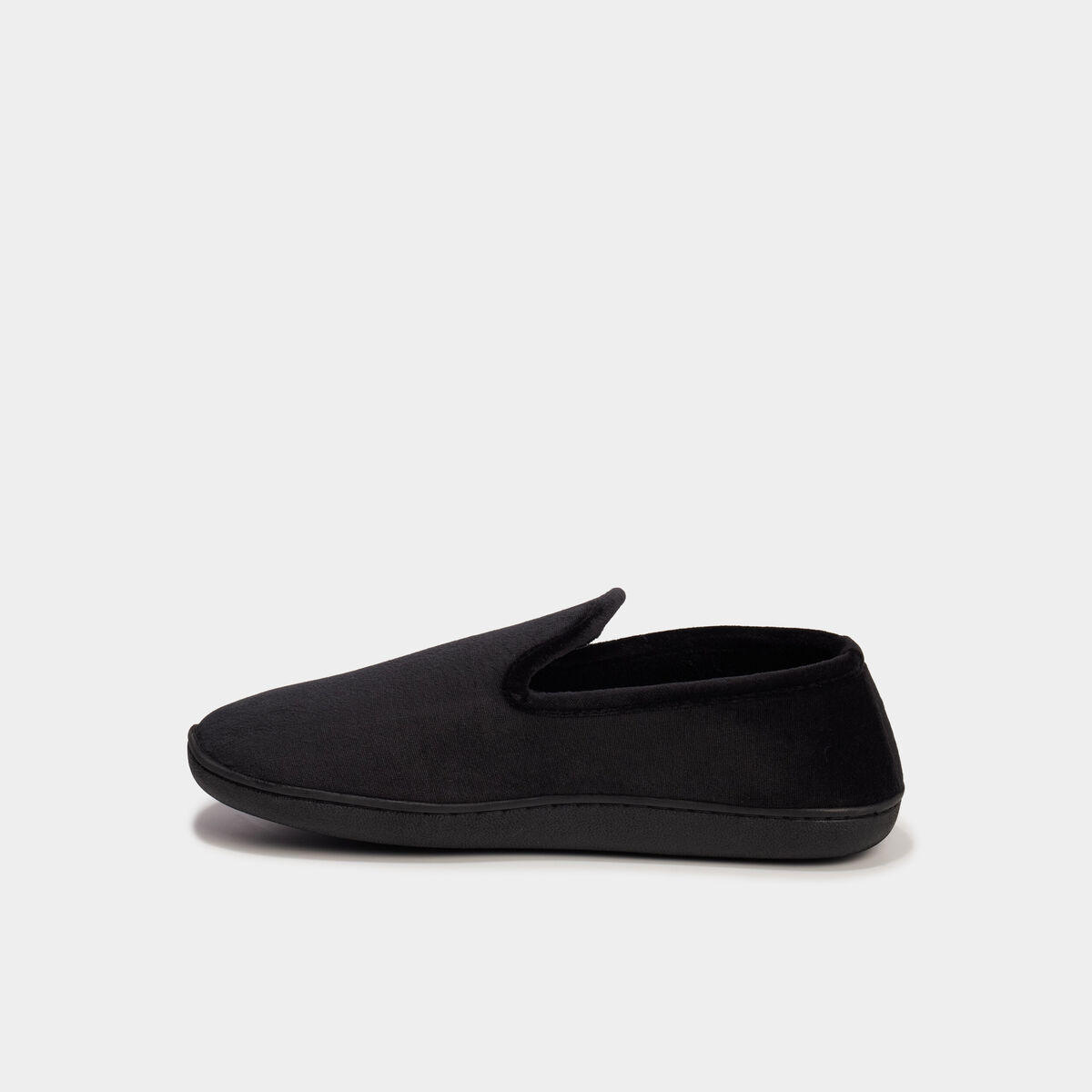 Pantoufles &agrave; bord rond et semelle plate noir homme