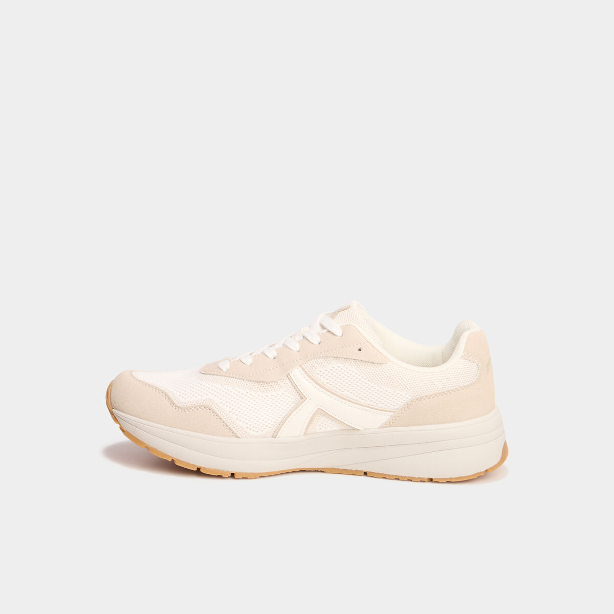 Baskets running de sport &agrave; lacets sable homme