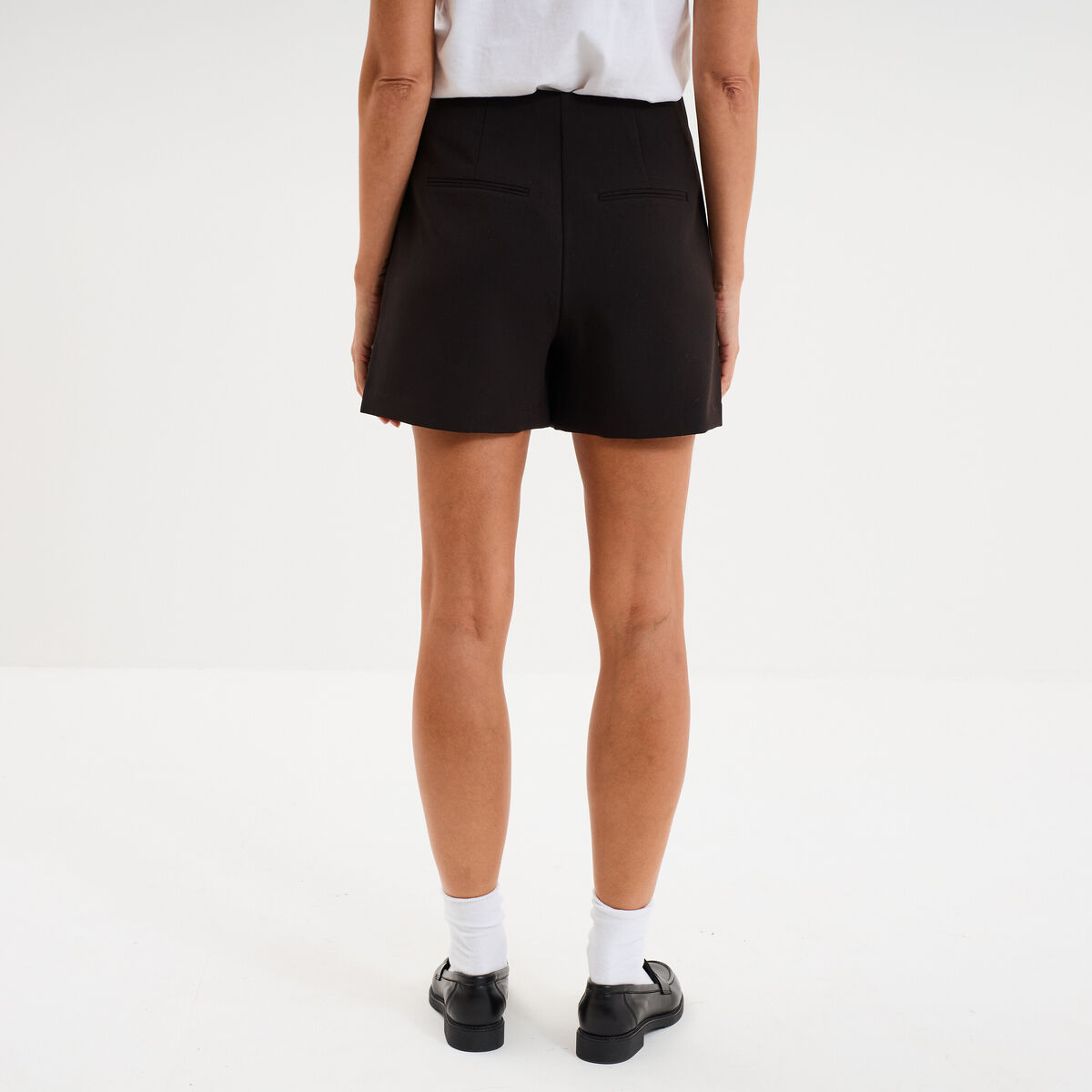 Jupe-short courte droite noir femme