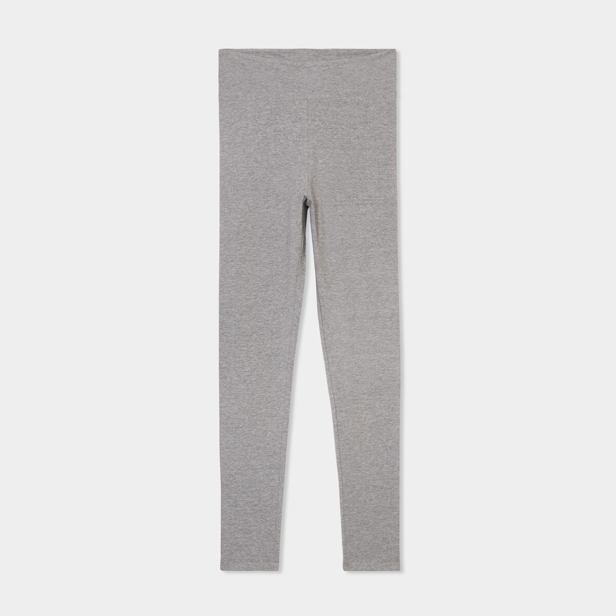 Legging taille haute coton gris femme