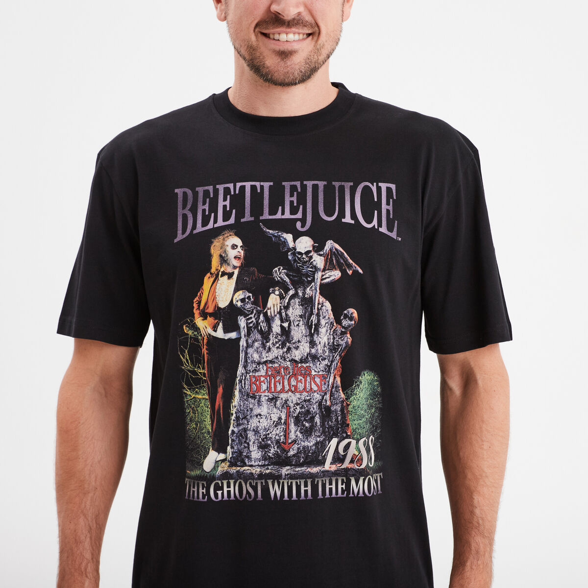 T-shirt manches courtes Beetlejuice noir homme