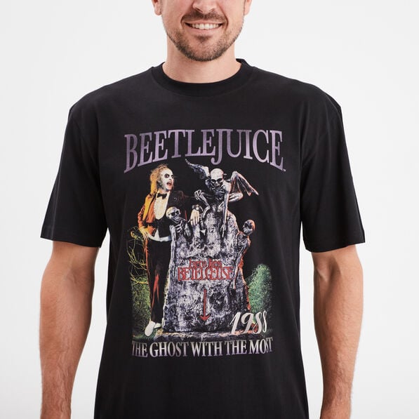 t shirt manches courtes beetlejuice noir homme T-shirt manches courtes Beetlejuice noir homme