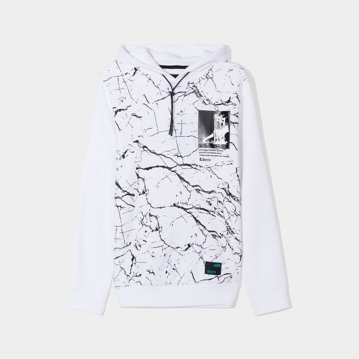 Sweat à capuche hoodie Liberto blanc homme