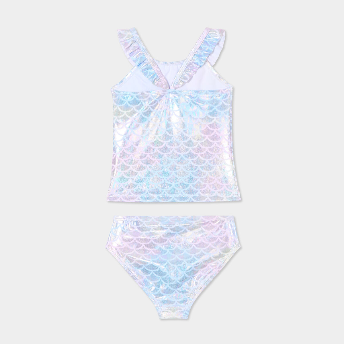 Maillot de bain 2 pièces holographique vert bébé fille