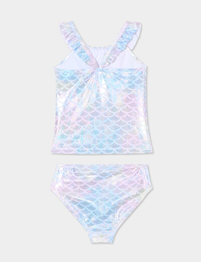Maillot de bain 2 pièces holographique vert bébé fille