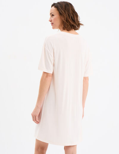 Chemise de nuit manches courtes vieux rose femme
