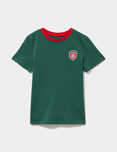 T-shirt maillot de football Maroc coton vert mixte