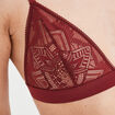 Soutien-gorge triangle en dentelle bordeaux femme