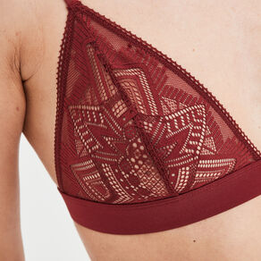 soutien gorge triangle en dentelle bordeaux femme Soutien-gorge triangle en dentelle bordeaux femme