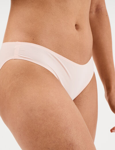 Culotte microfibre sans coutures rose clair femme