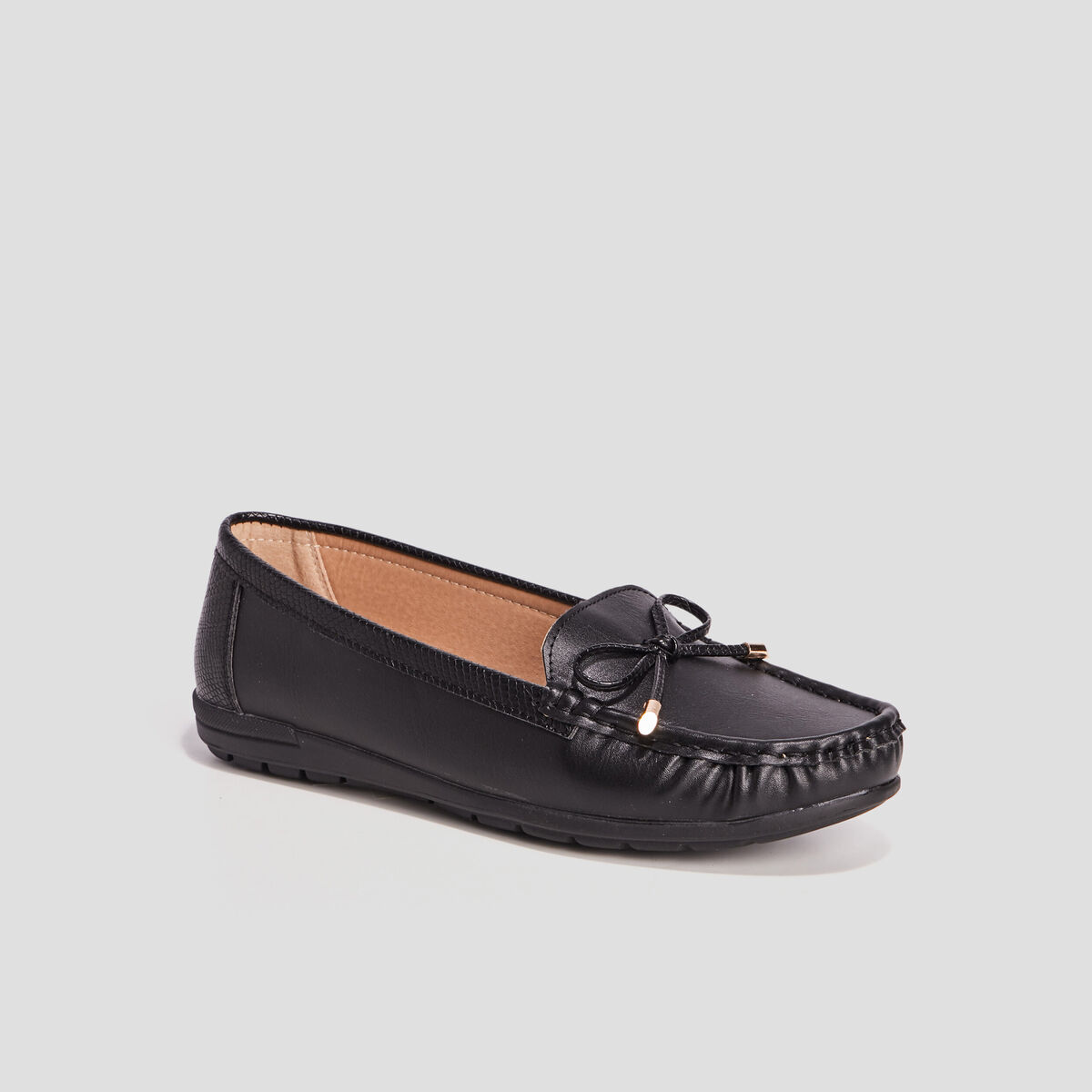 Mocassins avec noeuds noir femme
