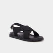 Sandales brides crois&eacute;es noir femme