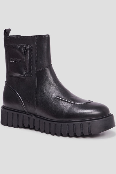 Bottines en cuir Kickers Kickfancy noir femme