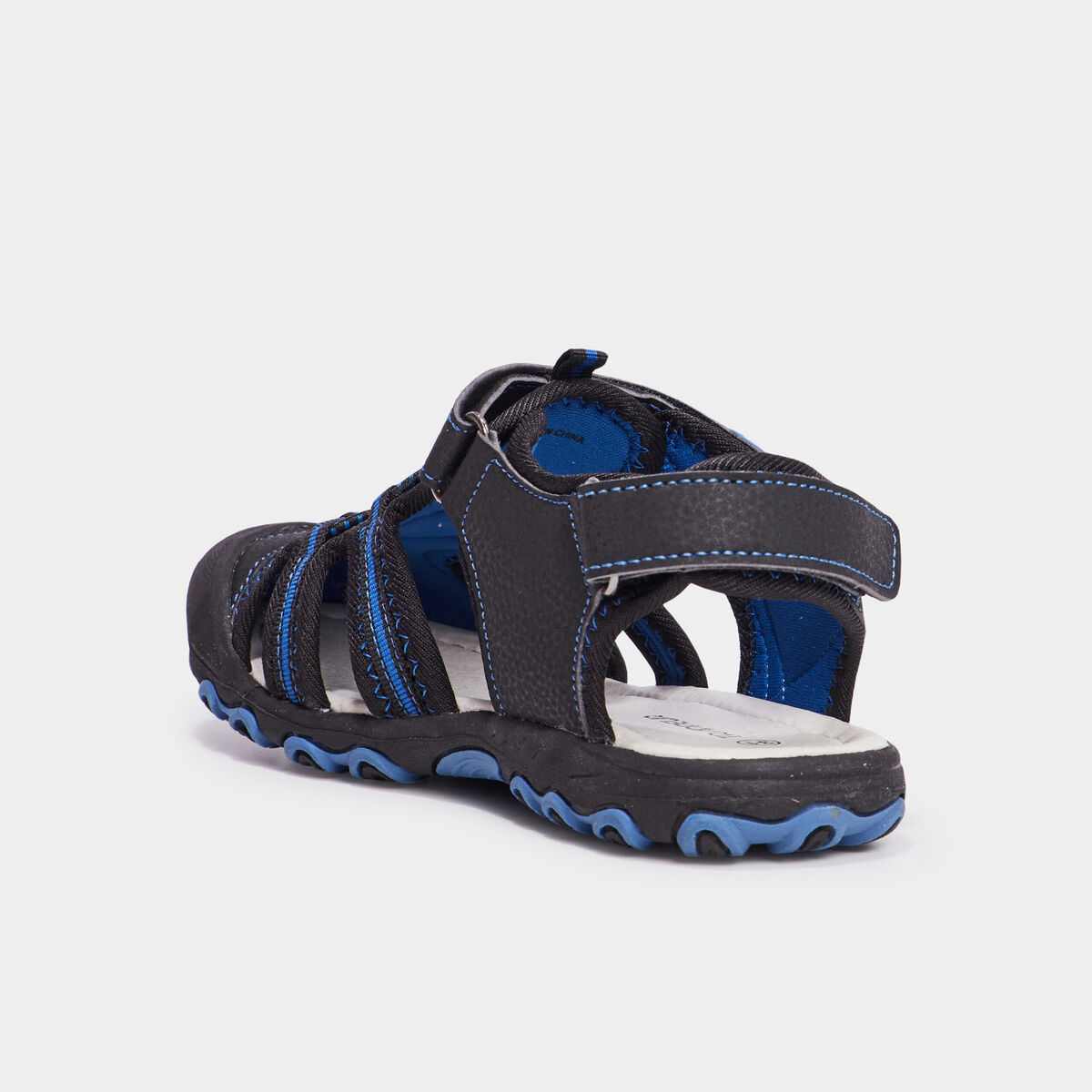 Sandales &agrave; bout renforc&eacute; avec scratchs bleu gar&ccedil;on