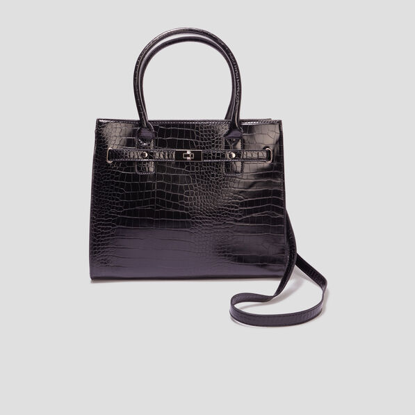 sac a main aspect croco noir femme Sac à main aspect croco noir femme