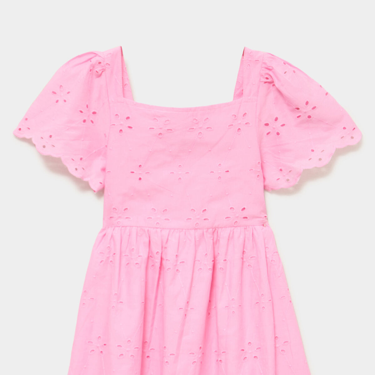 Robe c&eacute;r&eacute;monie broderie anglaise smock&eacute; rose fille