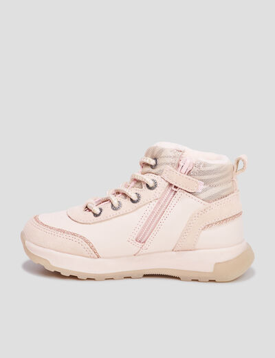 Bottines à lacets Kickers Fauna rose fille