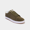 Tennis basses en cuir &agrave; lacets vert kaki homme