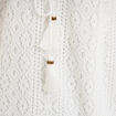 T-shirt dentelle avec cordon col blanc femme grande taille