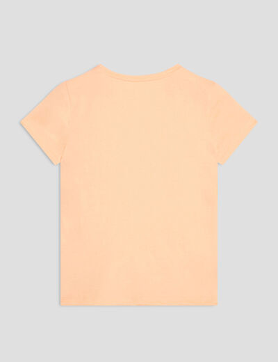 T-shirt manches courtes orange fluo fille
